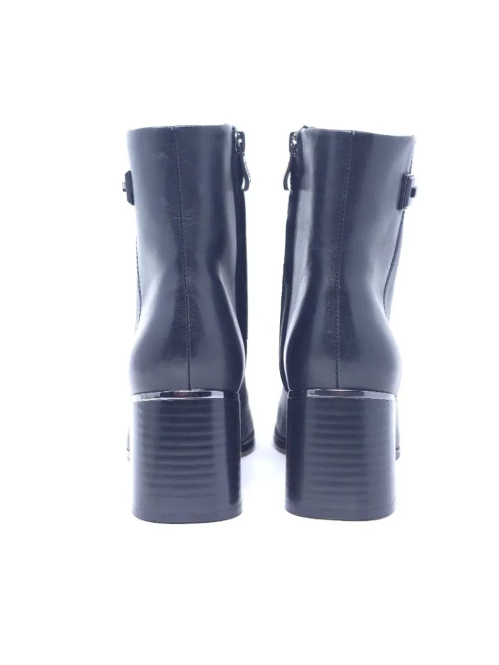 DKNY Women's Ranya Zip Ankle Bootie Black Leather Size 7 Style K3303470